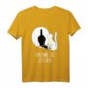 Winkekatze Schatten Katzen T-Shirt – Lustiges Design mit Spruch 'Erkenne die Zeichen' für Damen, ideales Geschenk für Katzenliebhaberinnen