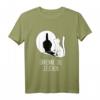 Winkekatze Schatten Katzen T-Shirt – Lustiges Design mit Spruch 'Erkenne die Zeichen' für Damen, ideales Geschenk für Katzenliebhaberinnen