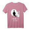 Winkekatze Schatten Katzen T-Shirt – Lustiges Design mit Spruch 'Erkenne die Zeichen' für Damen, ideales Geschenk für Katzenliebhaberinnen