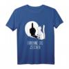 Winkekatze Schatten Katzen T-Shirt – Lustiges Design mit Spruch 'Erkenne die Zeichen' für Damen, ideales Geschenk für Katzenliebhaberinnen
