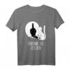 Winkekatze Schatten Katzen T-Shirt – Lustiges Design mit Spruch 'Erkenne die Zeichen' für Damen, ideales Geschenk für Katzenliebhaberinnen