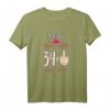 Lustiges Damen T-Shirt zum 35. Geburtstag - Ich bin 34 + Mittelfinger, perfektes Geschenk für Frauen und Freundinnen