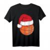 Basketball mit Weihnachtsmütze T-Shirt - Motivationsshirt für Basketballfans, perfekt als Weihnachtsgeschenk für Mädchen, Jungen, Mütter und Väter