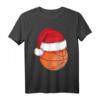 Basketball mit Weihnachtsmütze T-Shirt - Motivationsshirt für Basketballfans, perfekt als Weihnachtsgeschenk für Mädchen, Jungen, Mütter und Väter