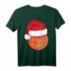 Basketball mit Weihnachtsmütze T-Shirt - Motivationsshirt für Basketballfans, perfekt als Weihnachtsgeschenk für Mädchen, Jungen, Mütter und Väter