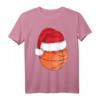 Basketball mit Weihnachtsmütze T-Shirt - Motivationsshirt für Basketballfans, perfekt als Weihnachtsgeschenk für Mädchen, Jungen, Mütter und Väter