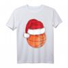 Basketball mit Weihnachtsmütze T-Shirt - Motivationsshirt für Basketballfans, perfekt als Weihnachtsgeschenk für Mädchen, Jungen, Mütter und Väter