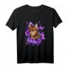 Lustiges lila Bengalische Katze T-Shirt mit Blumen und Schmetterling – Perfekt für Katzenliebhaber, Halloween & Weihnachten