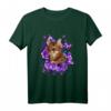 Lustiges lila Bengalische Katze T-Shirt mit Blumen und Schmetterling – Perfekt für Katzenliebhaber, Halloween & Weihnachten