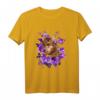 Lustiges lila Bengalische Katze T-Shirt mit Blumen und Schmetterling – Perfekt für Katzenliebhaber, Halloween & Weihnachten