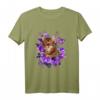 Lustiges lila Bengalische Katze T-Shirt mit Blumen und Schmetterling – Perfekt für Katzenliebhaber, Halloween & Weihnachten