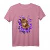 Lustiges lila Bengalische Katze T-Shirt mit Blumen und Schmetterling – Perfekt für Katzenliebhaber, Halloween & Weihnachten