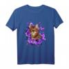 Lustiges lila Bengalische Katze T-Shirt mit Blumen und Schmetterling – Perfekt für Katzenliebhaber, Halloween & Weihnachten