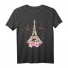 Farbenfrohes Eiffelturm Paris T-Shirt – Liebe in Frankreich, Pariser Rose & Macarons Motiv für Romantikfans