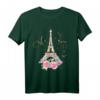 Farbenfrohes Eiffelturm Paris T-Shirt – Liebe in Frankreich, Pariser Rose & Macarons Motiv für Romantikfans