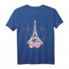 Farbenfrohes Eiffelturm Paris T-Shirt – Liebe in Frankreich, Pariser Rose & Macarons Motiv für Romantikfans