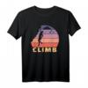 Climb | Bergsteiger und Kletter T-Shirt mit Vintage Sonnenuntergang – Perfekt als Geschenk für Kletterer, Bergsteiger & Abenteuerliebhaber