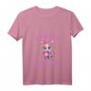 Damen T-Shirt mit Optimismus-Motiv - Pinke Biene, süßes Sumsi mit Po, V-Ausschnitt, leicht und klassisch geschnitten