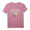 Just A Girl Who Loves Bees - Lustiges Bienen Imker Frauen T-Shirt als Geschenk für Bienenliebhaberinnen und Bienenzüchterinnen