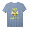 Bee Happy Bienen Imker Spruch T-Shirt – Süßes Cartoon Bienen Motiv als Geschenkidee für Imker, Naturschützer & Tierliebhaber zu Geburtstag, Muttertag, Vatertag, Weihnachten & Ostern