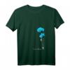 Blaues Damen T-Shirt mit Biene und Mohnblumen – Nachhaltiges V-Ausschnitt Shirt für Naturschutz und Umweltbewusstsein