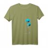 Blaues Damen T-Shirt mit Biene und Mohnblumen – Nachhaltiges V-Ausschnitt Shirt für Naturschutz und Umweltbewusstsein
