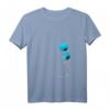 Blaues Damen T-Shirt mit Biene und Mohnblumen – Nachhaltiges V-Ausschnitt Shirt für Naturschutz und Umweltbewusstsein