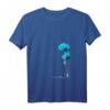 Blaues Damen T-Shirt mit Biene und Mohnblumen – Nachhaltiges V-Ausschnitt Shirt für Naturschutz und Umweltbewusstsein