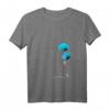 Blaues Damen T-Shirt mit Biene und Mohnblumen – Nachhaltiges V-Ausschnitt Shirt für Naturschutz und Umweltbewusstsein