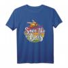 Save The Bees Blume Herren Damen Retro Sonnenuntergang Regenbogen Biene T-Shirt - Umweltfreundliches Vintage Design, ideales Geschenk zum Geburtstag