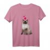 Süßes Birma Katze und Herzen T-Shirt - Niedliches Katzenmotiv für Katzenliebhaber & Tierfreunde