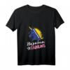 Damen T-Shirt mit Bosnischer Flagge und Einhorn-Design - Leichtes V-Ausschnitt Shirt für patriotische Damen