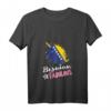 Damen T-Shirt mit Bosnischer Flagge und Einhorn-Design - Leichtes V-Ausschnitt Shirt für patriotische Damen