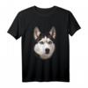 Sibirischer Husky Gesicht T-Shirt – Realistischer Hundedruck, ideales Geschenk für Husky-Liebhaber und Hundebesitzer