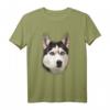 Sibirischer Husky Gesicht T-Shirt – Realistischer Hundedruck, ideales Geschenk für Husky-Liebhaber und Hundebesitzer