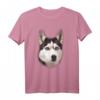 Sibirischer Husky Gesicht T-Shirt – Realistischer Hundedruck, ideales Geschenk für Husky-Liebhaber und Hundebesitzer