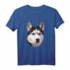 Sibirischer Husky Gesicht T-Shirt – Realistischer Hundedruck, ideales Geschenk für Husky-Liebhaber und Hundebesitzer