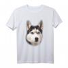Sibirischer Husky Gesicht T-Shirt – Realistischer Hundedruck, ideales Geschenk für Husky-Liebhaber und Hundebesitzer