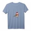 Damen Rotkehlchen Weihnachten Vogel Weihnachtsmann Gartenvogel T-Shirt mit V-Ausschnitt – Perfektes Geschenk für Vogelliebhaber, Ornithologen & Naturschützer