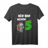 Kinder Ritter T-Shirt zum 5. Geburtstag mit Drache und Burg - Lustiges Geschenk für Jungen, Prinzen & kleine Ritter