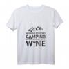 Damen Wein T-Shirt mit V-Ausschnitt - Weekend Forecast Camping With A Chance Of Wine, Perfektes Geschenk für Wein- und Campingliebhaberinnen
