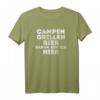 Lustiges Camper T-Shirt mit Spruch »Campen, Grillen, Bier« – Perfekt für Campingurlaub, Wohnmobil & Zeltfahrer