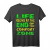 Life Begins At The End Of Your Comfort Zone Skydiver T-Shirt – Motivationsgeschenk für Extremsportler, Camper & Outdoor-Fans