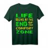 Life Begins At The End Of Your Comfort Zone Skydiver T-Shirt – Motivationsgeschenk für Extremsportler, Camper & Outdoor-Fans