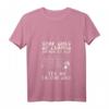 Damen Camping T-Shirt mit V-Ausschnitt - Some Girls go Camping and drink too much, perfektes Outfit für Campingurlaub & Naturfans