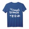 I'm A Simple Woman T-Shirt – Lustiges Camping, Wein & Hund Design für Frauen, perfekte Geschenkidee für Camper und Hundeeliebhaberinnen
