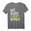 Eat Sleep Camp Repeat Geschenk T-Shirt für Camping, Wandern & Outdoor-Abenteuer - Perfekt für Naturfreunde & Outdoor-Fans
