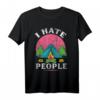 I Hate People Camping Lustiges Vintage Backpacker T-Shirt – Humorvolles Reiseshirt für Outdoor- und Camping-Fans