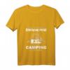 Damen Camping und Wein T-Shirt mit V-Ausschnitt – Lustiges Geschenk für Frauen, die Natur und Wein lieben