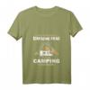Damen Camping und Wein T-Shirt mit V-Ausschnitt – Lustiges Geschenk für Frauen, die Natur und Wein lieben